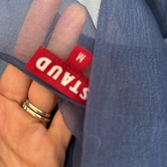 STAUD Blue Sheer Calluna Maxi Dress - Picture 6 of 6